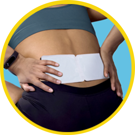 Woman holding back due to pain